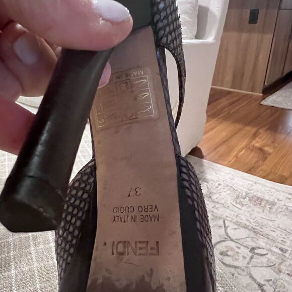 Fendi platform peep toe booties size 6.5 (37) - Picture 12 of 16